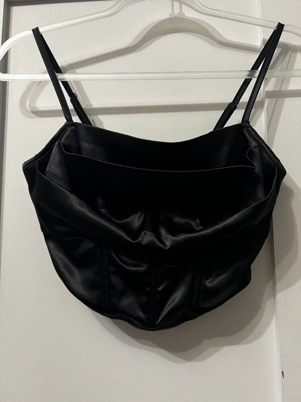 Satin bustier crop top